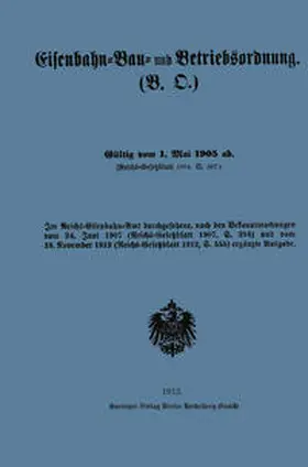 Springer |  Eisenbahn-Bau- und Betriebsordnung | eBook | Sack Fachmedien