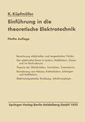 Küpfmüller |  Einführung in die theoretische Elektrotechnik | eBook | Sack Fachmedien
