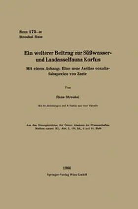 Strouhal |  Ein weiterer Beitrag zur Süßwasser- und Landasselfauna Korfus | eBook | Sack Fachmedien