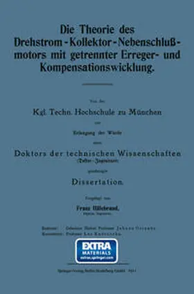 Hillebrand |  Die Theorie des Drehstrom-Kollektor-Nebenschlußmotors mit getrennter Erreger- und Kompensationswicklung | eBook | Sack Fachmedien
