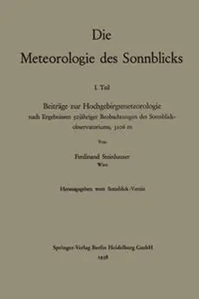 Steinhauser |  Die Meteorologie des Sonnblicks | eBook | Sack Fachmedien