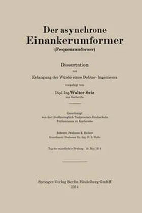 Seiz |  Der asynchrone Einankerumformer (Frequenzumformer) | eBook | Sack Fachmedien