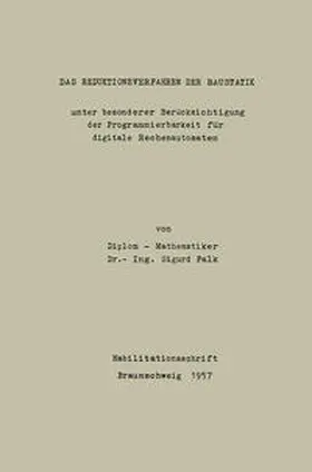 Falk | Das Reduktionsverfahren der Baustatik | E-Book | www.sack.de