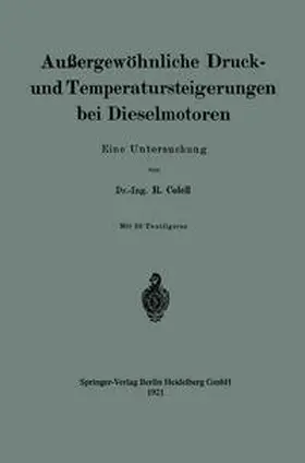 Colell |  Außergewöhnliche Druck- und Temperatursteigerungen bei Dieselmotoren | eBook | Sack Fachmedien