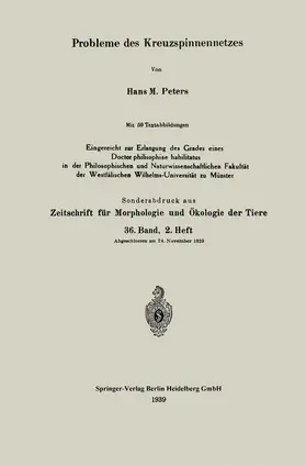 Peters | Probleme des Kreuzspinnennetzes | Buch | 978-3-662-26838-4 | www.sack.de