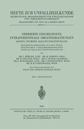 Böhler |  Operierte Geschlossene Intraperitoneale Organverletzungen | Buch |  Sack Fachmedien