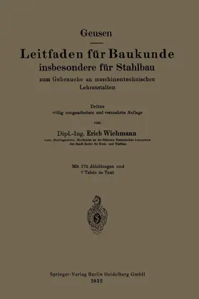 Geusen / Wichmann |  Leitfaden für Baukunde insbesondere für Stahlbau | Buch |  Sack Fachmedien