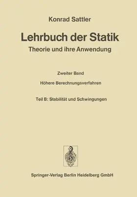 Sattler | Lehrbuch der Statik | Buch | 978-3-662-26998-5 | www.sack.de