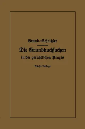 Brand / Schnitzler |  Die Grundbuchsachen in der gerichtlichen Praxis | Buch |  Sack Fachmedien
