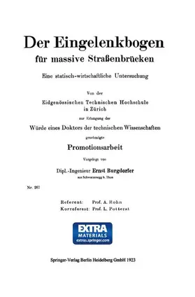Burgdorfer | Der Eingelenkbogen für massive Straßenbrücken | Buch | 978-3-662-27681-5 | www.sack.de