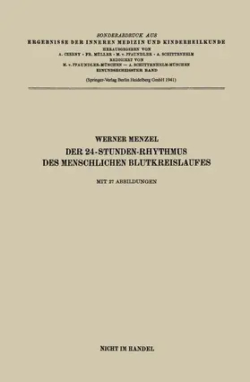Menzel | Der 24-Stunden-Rhythmus des menschlichen Blutkreislaufes | Buch | 978-3-662-27694-5 | www.sack.de