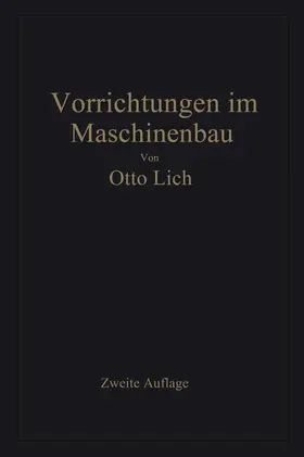 Lich |  Vorrichtungen im Maschinenbau | Buch |  Sack Fachmedien
