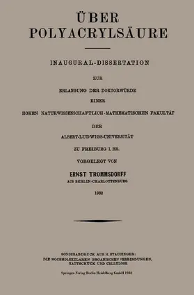 Trommsdorff | Über Polyacrylsäure | Buch | 978-3-662-28059-1 | www.sack.de
