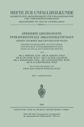 Böhler | Operierte Geschlossene Intraperitoneale Organverletzungen | E-Book | sack.de
