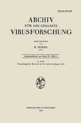 Ruska |  Morphologische Befunde bei der bakteriophagen Lyse | eBook | Sack Fachmedien