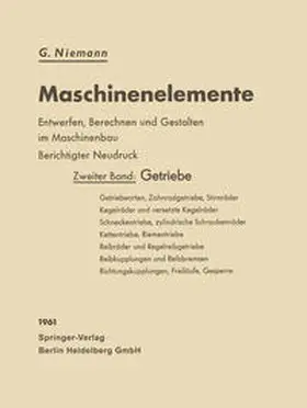 Niemann |  Getriebe | eBook | Sack Fachmedien