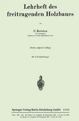 Kersten |  Lehrheft des freitragenden Holzbaues | eBook | Sack Fachmedien