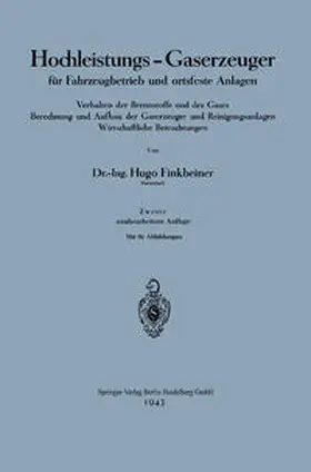 Finkbeiner |  Hochleistungs-Gaserzeuger für Fahrzeugbetrieb und ortsfeste Anlagen | eBook | Sack Fachmedien