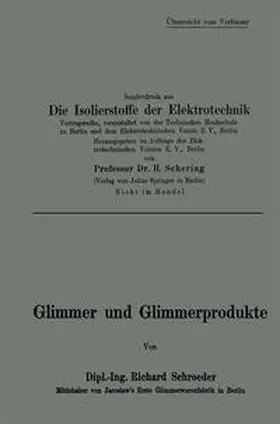 Schroeder |  Glimmer und Glimmerprodukte | eBook | Sack Fachmedien