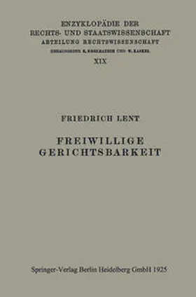 Lent |  Freiwillige Gerichtsbarkeit | eBook | Sack Fachmedien