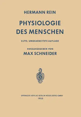 Rein / Schneider |  Einführung in die Physiologie des Menschen | eBook | Sack Fachmedien