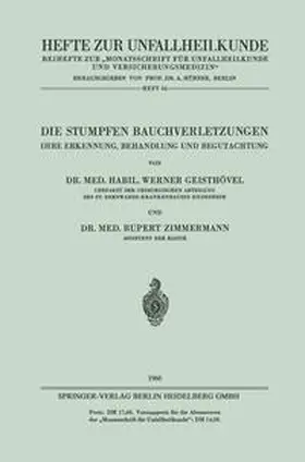 Geisthövel / Zimmermann |  Die Stumpfen Bauchverletzungen | eBook | Sack Fachmedien