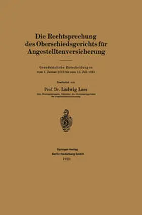 Lass |  Die Rechtsprechung des Oberschiedsgerichts für Angestelltenversicherung | eBook | Sack Fachmedien