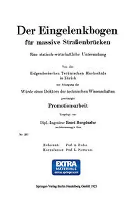 Burgdorfer |  Der Eingelenkbogen für massive Straßenbrücken | eBook | Sack Fachmedien