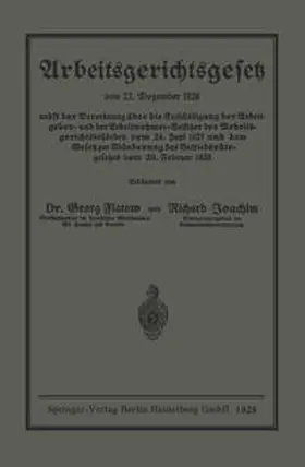 Flatow / Joachim |  Arbeitsgerichtsgesetz | eBook | Sack Fachmedien