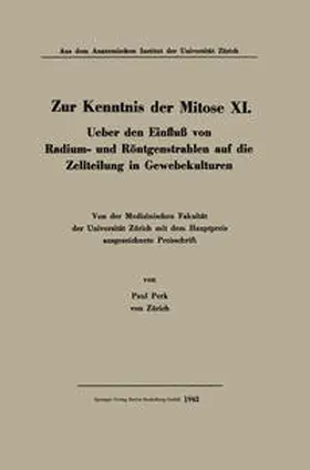 Perk |  Zur Kenntnis der Mitose XI | eBook | Sack Fachmedien
