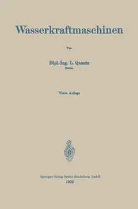 Quantz |  Wasserkraftmaschinen | eBook | Sack Fachmedien