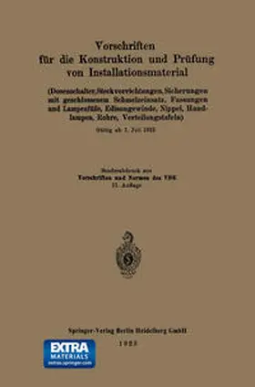  Vorschriften für die Konstruktion und Prüfung von Installationsmaterial | eBook | Sack Fachmedien
