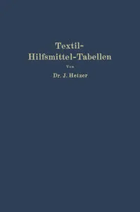 Hetzer |  Textil-Hilfsmittel-Tabellen | eBook | Sack Fachmedien