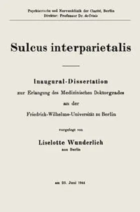 Wunderlich |  Sulcus interparietalis | eBook | Sack Fachmedien