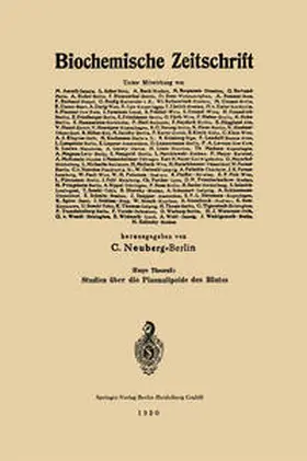 Theorell |  Studien Über die Plasmalipoide des Blutes | eBook | Sack Fachmedien
