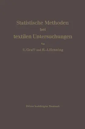 Graf / Henning | Statistische Methoden bei textilen Untersuchungen | E-Book | sack.de