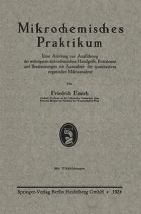 Emich |  Mikrochemisches Praktikum | eBook | Sack Fachmedien