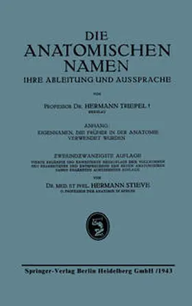 Triepel / Stieve |  Die Anatomischen Namen | eBook | Sack Fachmedien
