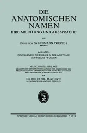 Triepel / Stieve |  Die Anatomischen Namen | eBook | Sack Fachmedien