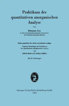 Lux |  Praktikum der quantitativen anorganischen Analyse | eBook | Sack Fachmedien