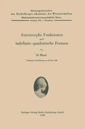 Maass |  Automorphe Funktionen und indefinite quadratische Formen | eBook | Sack Fachmedien