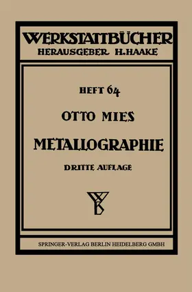Mies |  Metallographie | Buch |  Sack Fachmedien