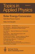 Seraphin |  Solar Energy Conversion | Buch |  Sack Fachmedien