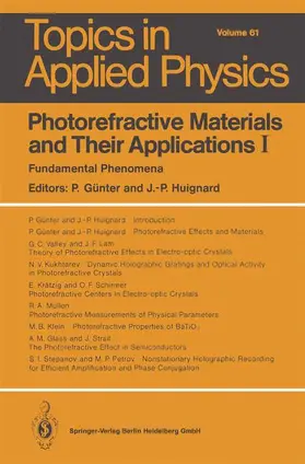 Huignard / Günter |  Photorefractive Materials and Their Applications I | Buch |  Sack Fachmedien