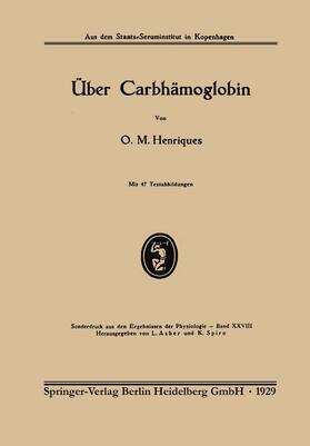 Henriques | Über Carbhämoglobin | Buch | sack.de