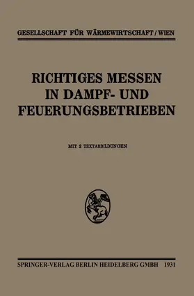 Richtiges Messen In Dampf- und Feuerungsbetrieben | Buch | 978-3-662-31337-4 | www.sack.de
