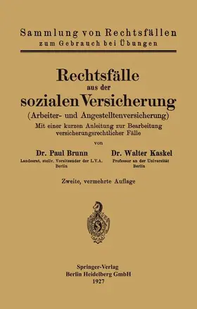 Kaskel / Brunn |  Rechtsfälle aus der sozialen Versicherung | Buch |  Sack Fachmedien