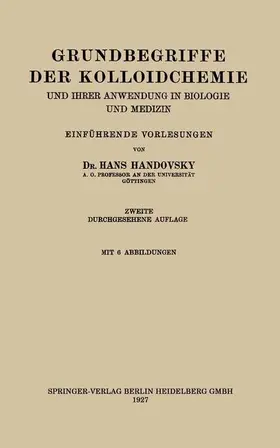 Handovsky | Grundbegriffe der Kolloidchemie | Buch | 978-3-662-31373-2 | www.sack.de