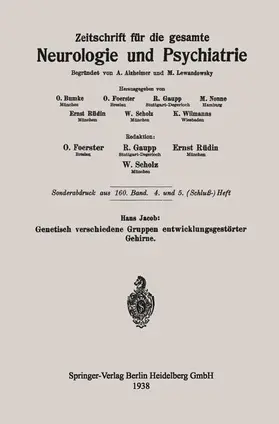 Jacob |  Genetisch verschiedene Gruppen entwicklungsgestörter Gehirne | Buch |  Sack Fachmedien