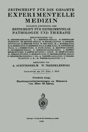 König |  Hauttemperaturmessungen an Männern von über 60 Jahren | eBook | Sack Fachmedien